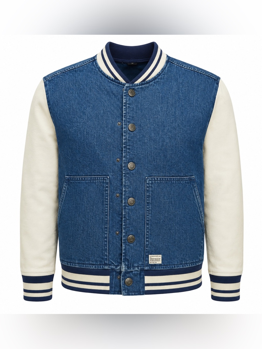 Crewcuts J.Crew Denim Varsity Jacket Boys Large 10-11